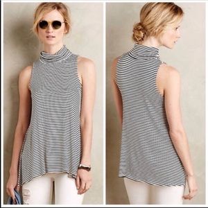 Anthropologie Puella Striped Swing Tank Turtleneck Womens Sz XS